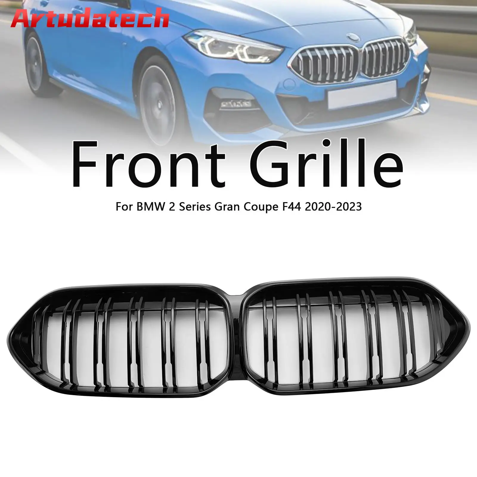 Artudatech Gloss Black Front Bumper Grill Grille Fit BMW 2 Series F44 2020 2021 2022 2023 Coupe M