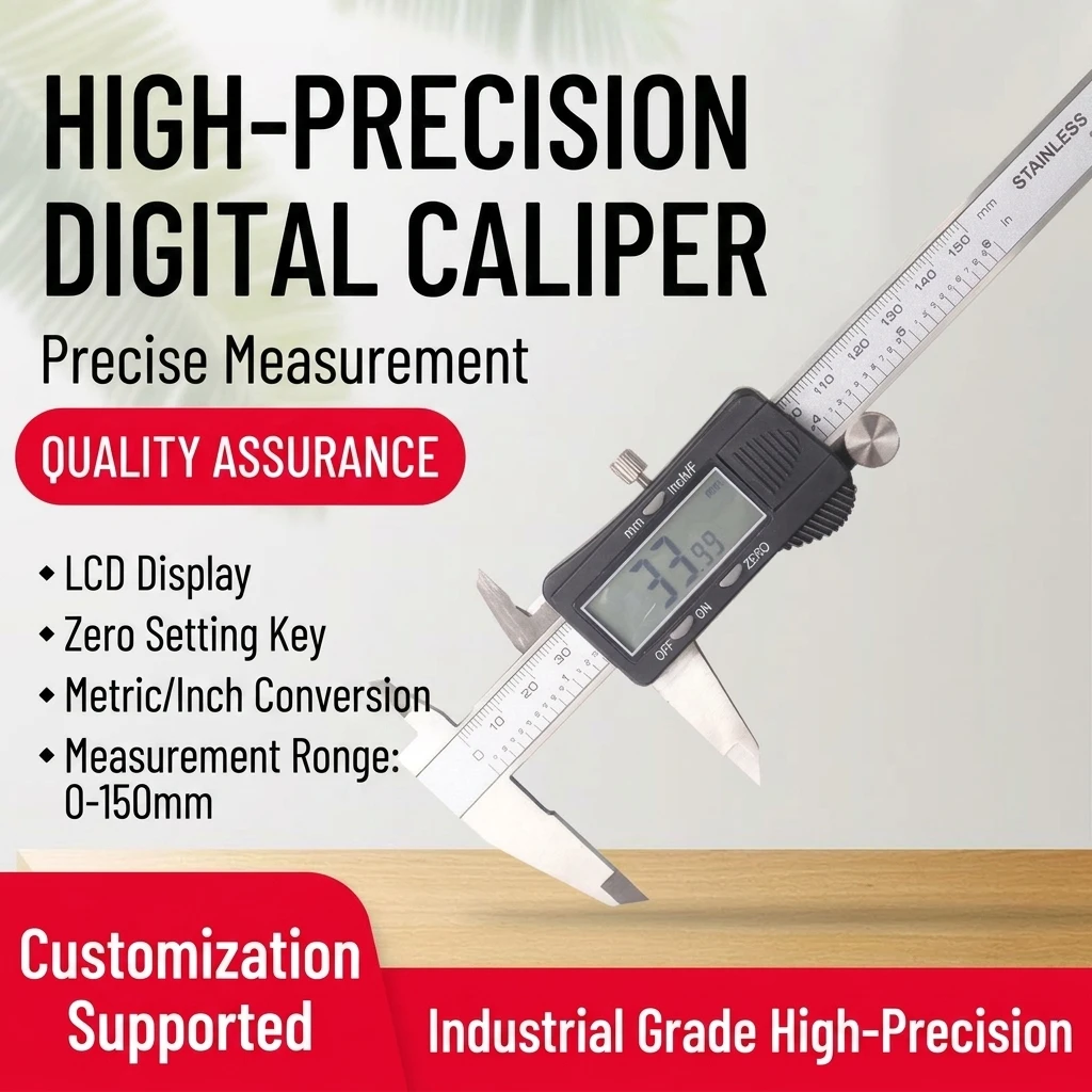 YGTITAN Electronic Vernier Caliper 150mm Digital Gauge LCD Display Fraction Measuring Tool Kit Inch Metric