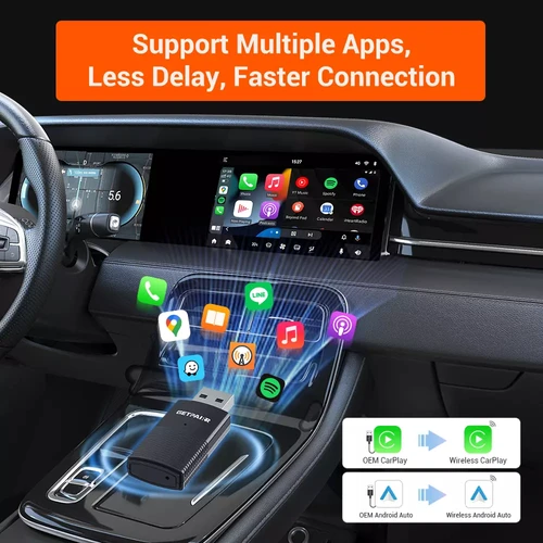 Imagen 2 del producto Adaptador Getpairr Pro 2 en 1 inalámbrico CarPlay Android Auto Dongle accesorios de coche para Benz Chevrolet Ford Honda Toyota VW MG