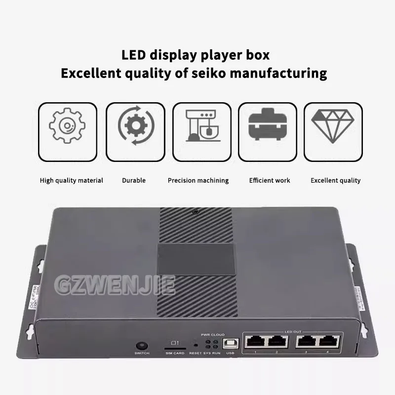 TB50 Multimedia Playback Box USB Port WiFi HDMI Controller HUB75 Full Color Module LED Display Screen Video Processor