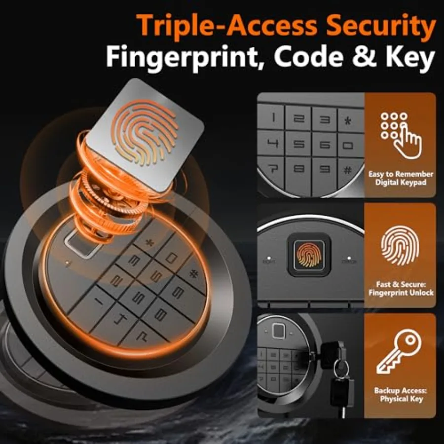 8-12 Gun Safe for Rifles and Pistols Biometric Rifle Safe with Quick Access Fingerprint Digital Keypad Heavy Duty Steel Gun Cab