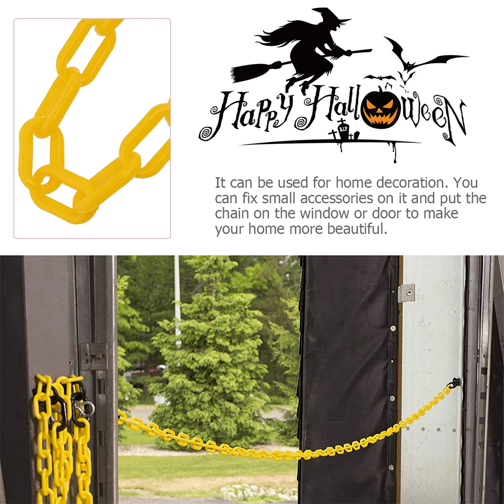 

Plastic Decorative Chains Outdoor Safety Barrier Connector Link Yellow Crowd Control barricades wedding party waterproof