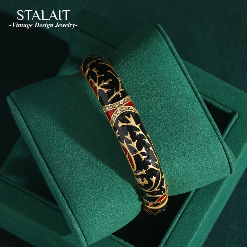 

High Quality Leopard Bangles For Woman Luxury Black Bracelet Woman Luxury Dubai Gold Color Accessories Vintage Jewelry 2025