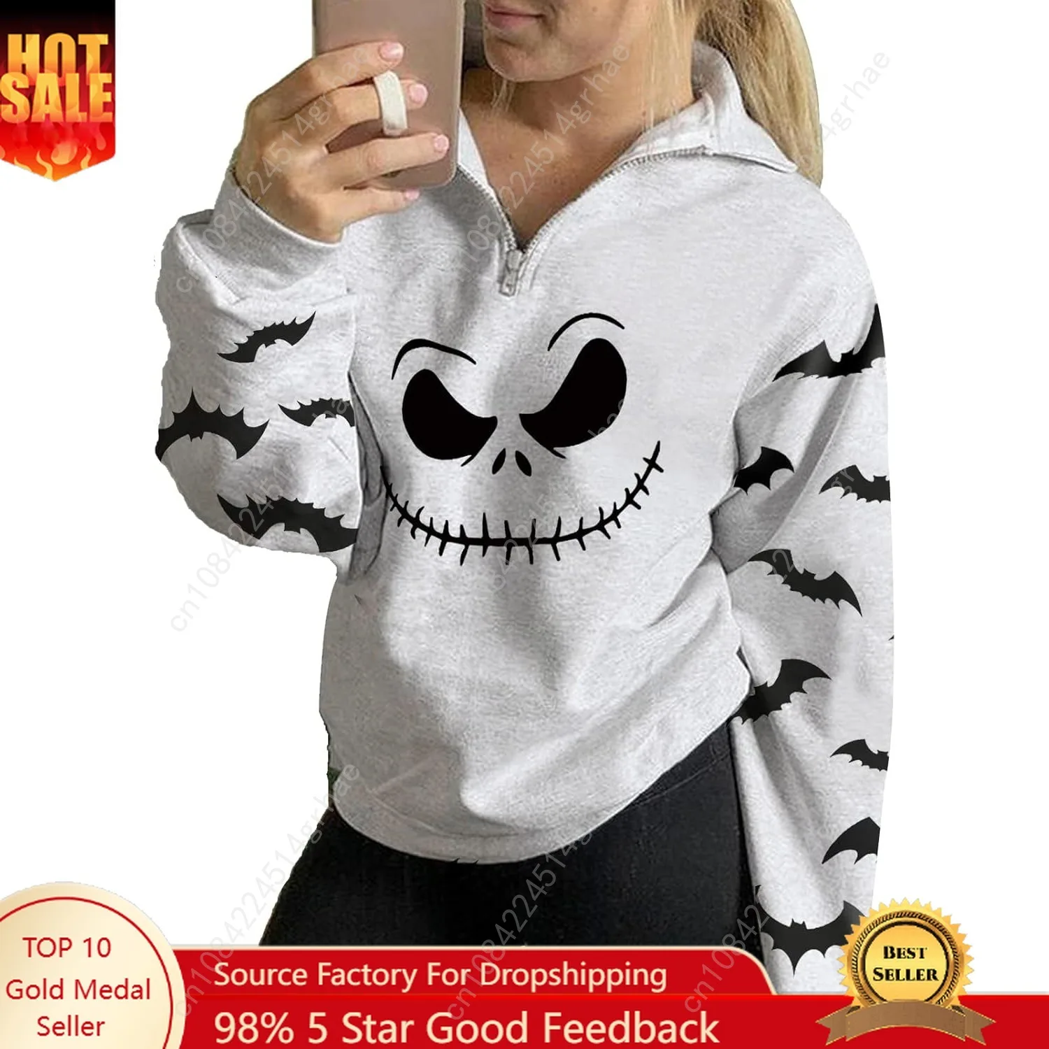 

tiqwova Womens Halloween Pumpkin Face Sweatshirt Cute Loose Casual Christmas Shirt for Women