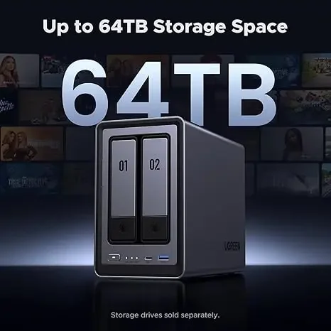 TLF UGREEN NAS DXP2800 2-Bay Desktop NAS, N100 Quad-core CPU, 8GB DDR5 RAM, 2.5GbE, 2 * M.2 NVMe Slots, 4K , - Image 4