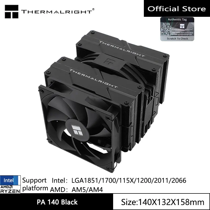 Thermalright Peerless AssAssin 140 Radiator obudowy komputera，Sześć rur cieplnych, chłodnica chłodzona powietrzem GEN4.0，Obsługa LGA1700/AM4/AM5