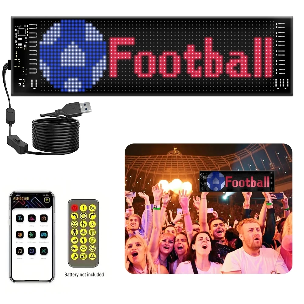 

LED Smart Pixel Display Soft Screen Light DIY Text Pattern Outdoor Waterproof Scrolling Billboard Banner Shop Concert Race Car