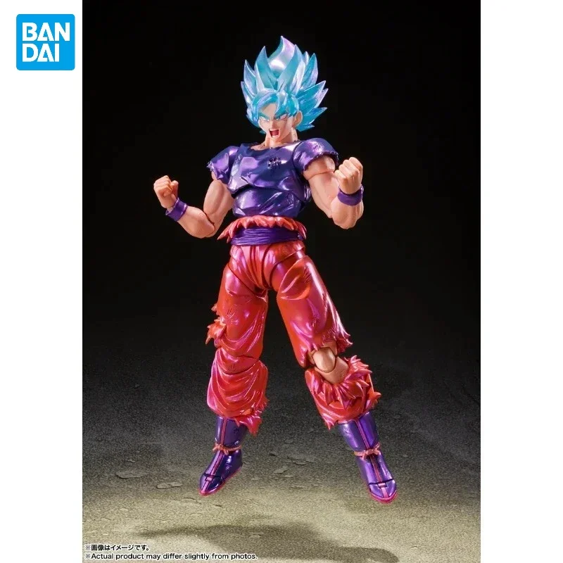 

In Stock Bandai Original Dragon Ball SHF VJump 30th Super Saiyan God Son Goku Kaio-Ken Anime Action Figures Models Collector