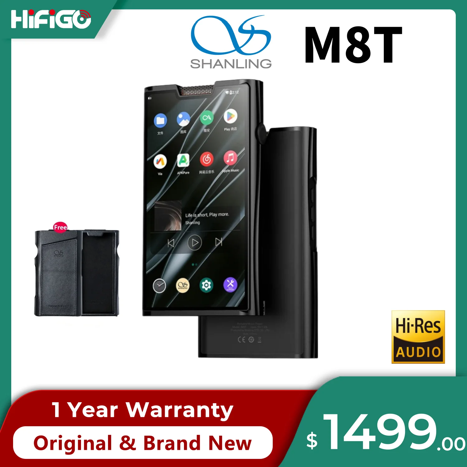 SHANLING M8T Flagship Tube Android Lettore musicale HIFI portatile MP3 Bluetooth Walkman doppio AK4191EQ doppio AK4499EX Audio ad alta risoluzione
