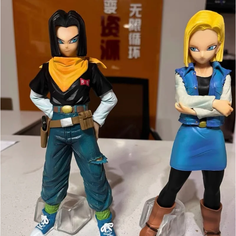 

High Quality Version Of Dragon Ball Artificial Person,Size 17 And 18,Red Satin Ribbon Legion Battle Ornament,Figurine Model,Gift