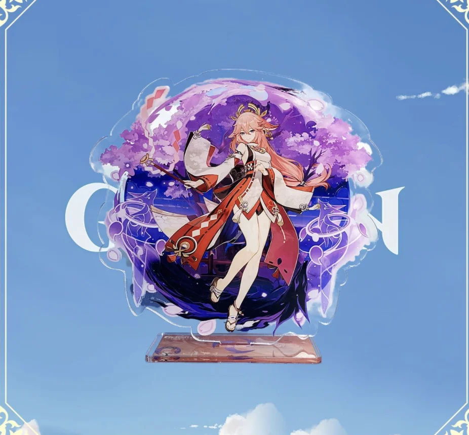 Anime Genshin Impact Yae Miko Furina  Alhaitham Shikanoin Heizou  Acrylic Stand Figure Display Model Plate Cosplay Tabletop Gift