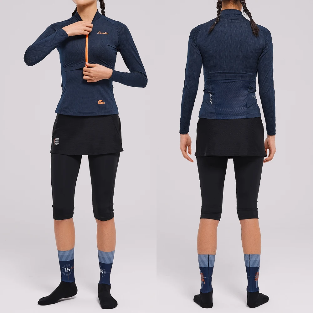 Pantaloni da ciclismo da donna Santic Gonna da equitazione estiva MTB Gonna da ciclismo corta traspirante leggera e traspirante Taglia asiatica