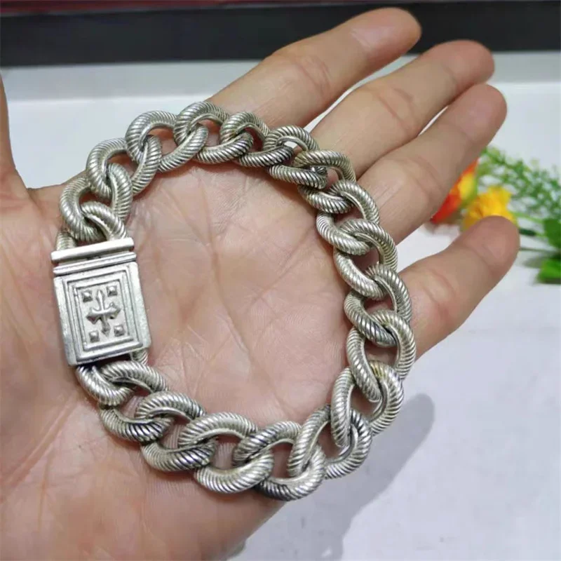 Mai Chuang/ Tibetan Silver Bracelet Fashionable Personalized Pendant Jewelry Exquisite Workmanship Men and Women Couples Gift