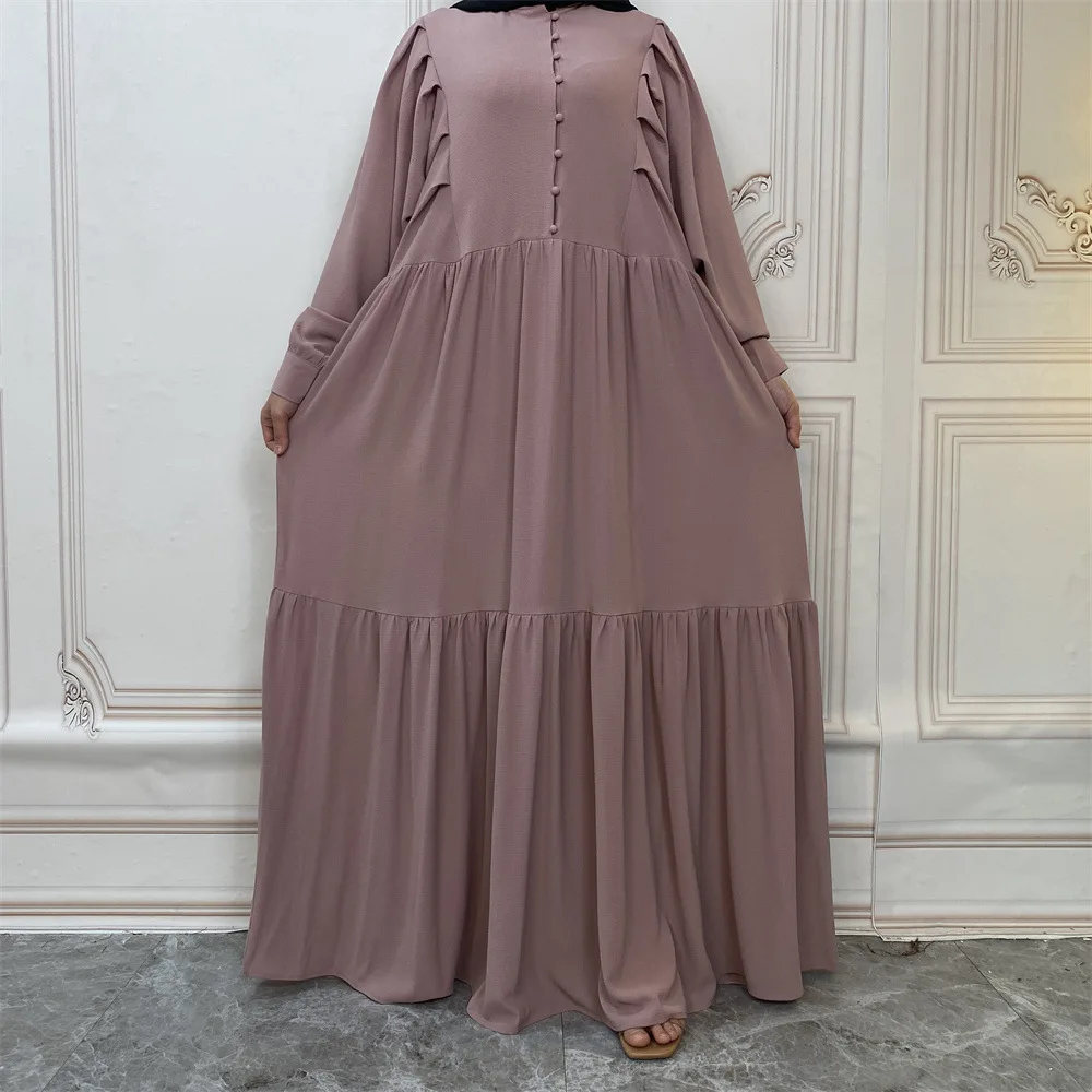 

2024 Chiffon Abaya Fashion Muslim Women Casual Long Maxi Dress Turkey Arabic Kaftan Islam Eid Party Gown Dubai Ramadan Vestidos