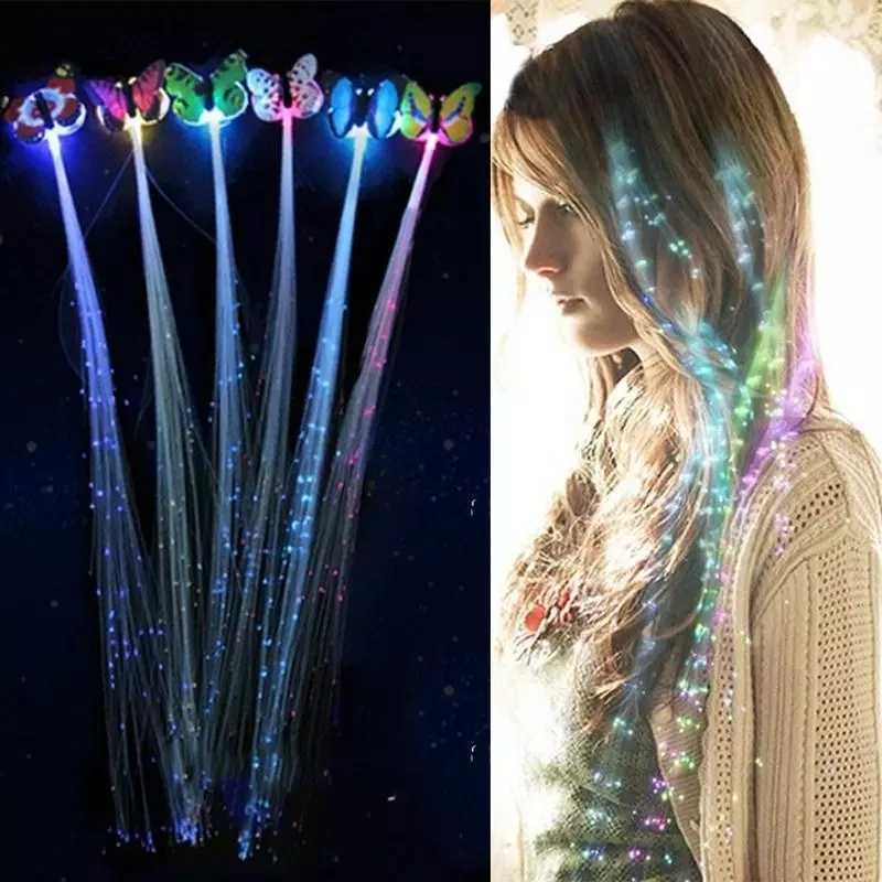 LED Luminous Tresses Hairpins Novelty Hair Accessories for Girls Children\'s Show Leading Toys Butterfly Party Gifts