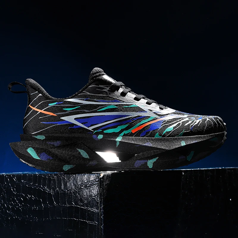 Men Casual Sports Running Shoes Carbon Board Marathon Training Breathable Jogging Athletic Nonskid Walking Sneakers Tennis Shoes