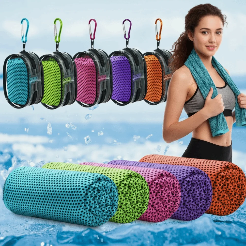 Durable Polyester Cooling Towel Quick Dry Silica Gel Quick Dry Towel Absorbent Microfiber Fitness Towel Fitness Training
