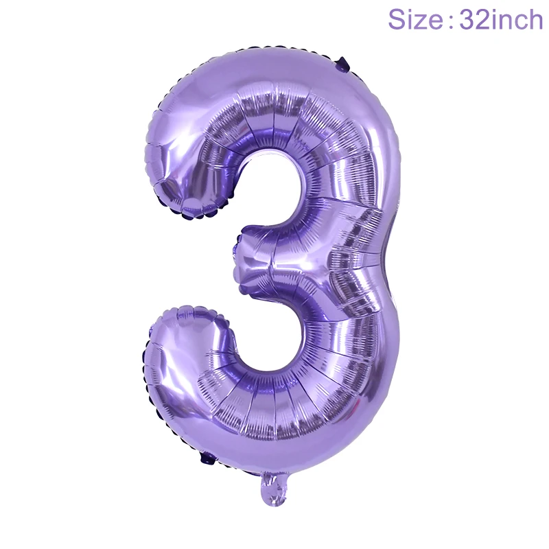 Purple Number Balloons 32 Inch Foil Balloon Adult Kids Birthday Anniversary Decoration Party Gold 0 1 2 3 4 5 6 7 8 9 Balloon