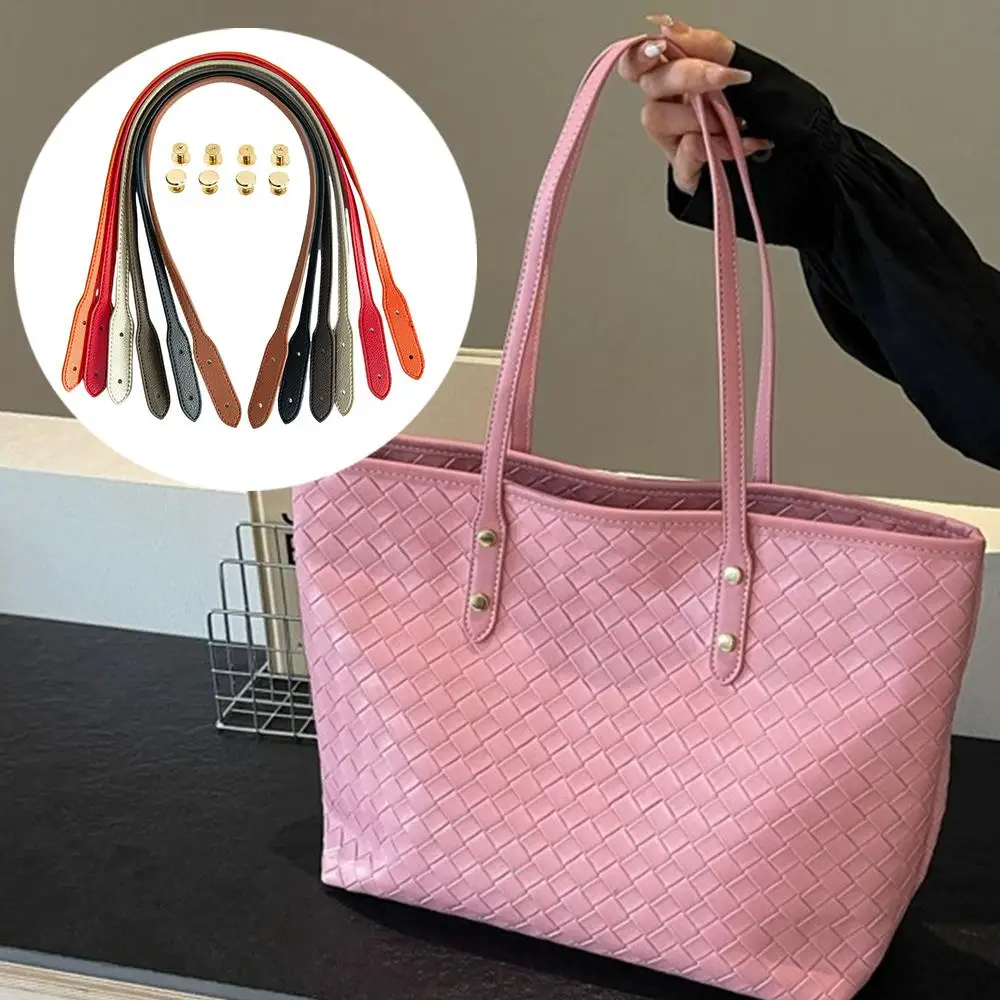 

2Pcs Bag Handles Replacement For Handbags Pu Leather Bags Belt Detachable Shoulder Bag Strap Handbag Band Handle With Rivets