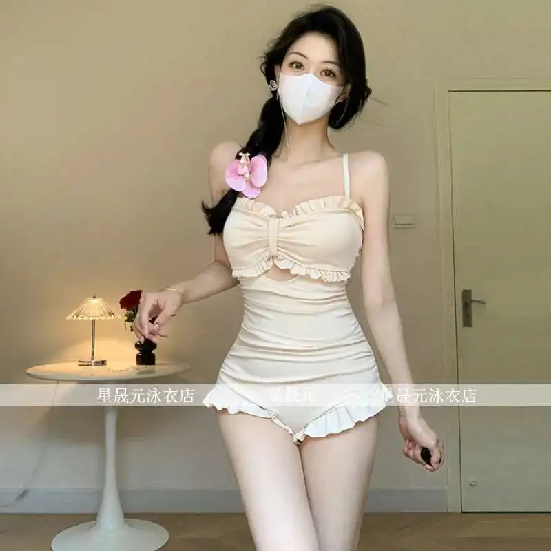 Swimsuit For Women In Summer 2025, New Style With Exposed Back And One-piece Body Covering, Slimming And Conservative, With
