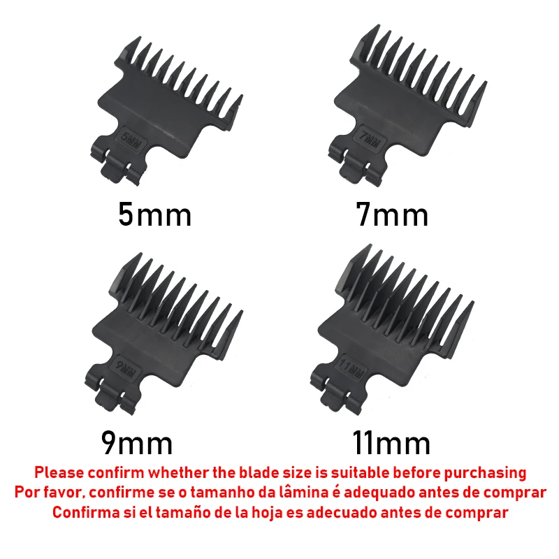 Für Kemei KM-2299 1 2 3 5 7 9 11mm Professioneller Haarschneider mit Längenbegrenzungs-Kammsätzen, Friseur-Haarschneidehilfe, Barbier-Zubehör