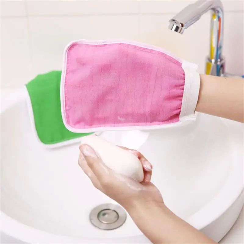 10~100PCS Bath Towel Gloves Multicolour Two-sided Detergency Double Sided Rubbing Gloves Sanded Solid Surface Bathroom Products