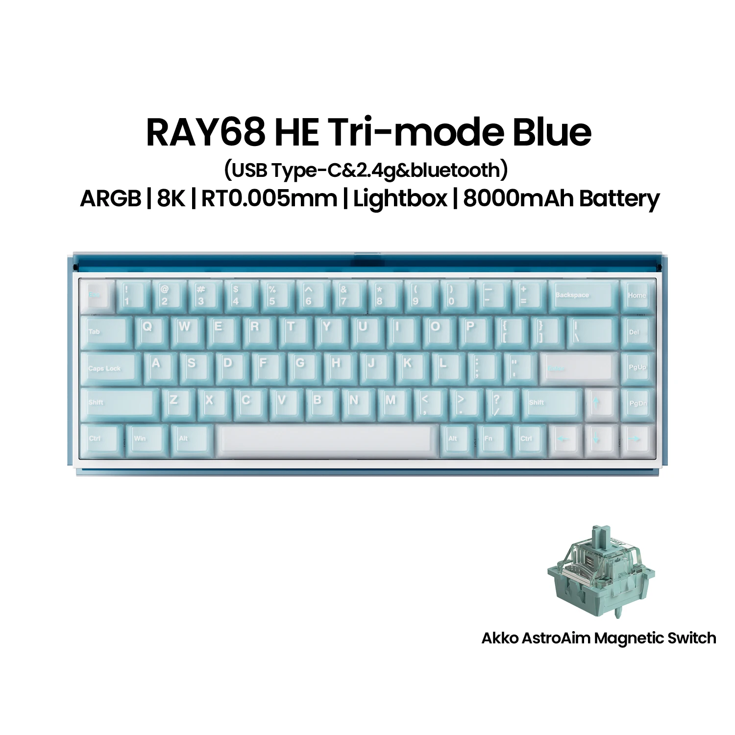 Akko RAY68 HE Magnetic Keyboard 65% 68-Key Rapid Trigger 0.005mm