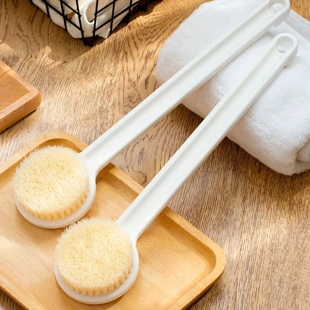 Long Handle Bath Brush Exfoliating ScrubberBody Scrub Back Massage Brush Shower Brush Sponge Exfoliator Cleaning Bathing Tools