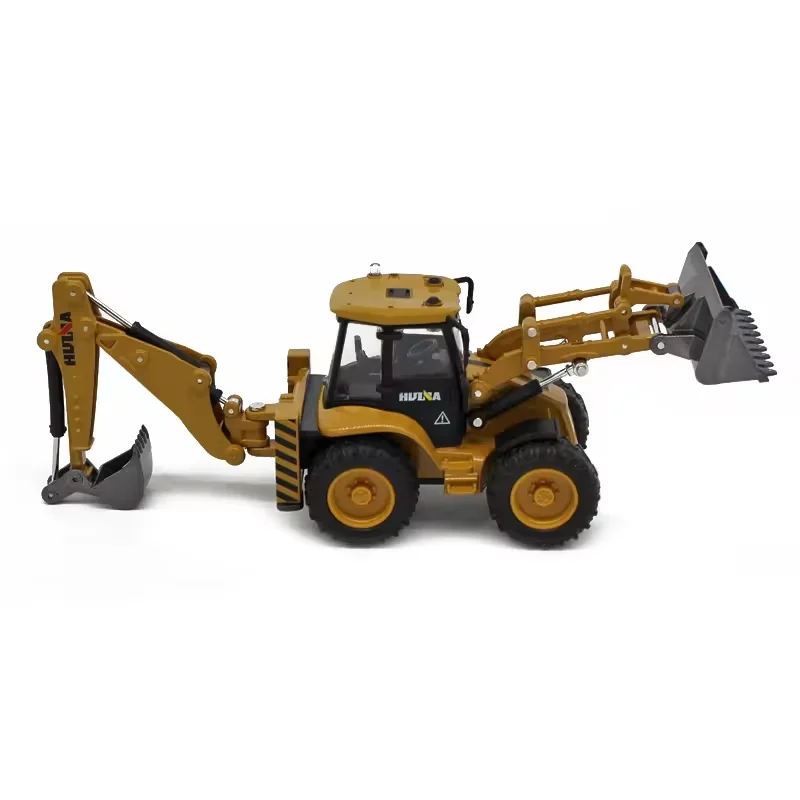 Huina 1704 1:50 Wheel Car Excavator Bulldozer Combine Construction Truck Alloy Tractor Metal Back Hoe Diecast Backhoe Loader Toy