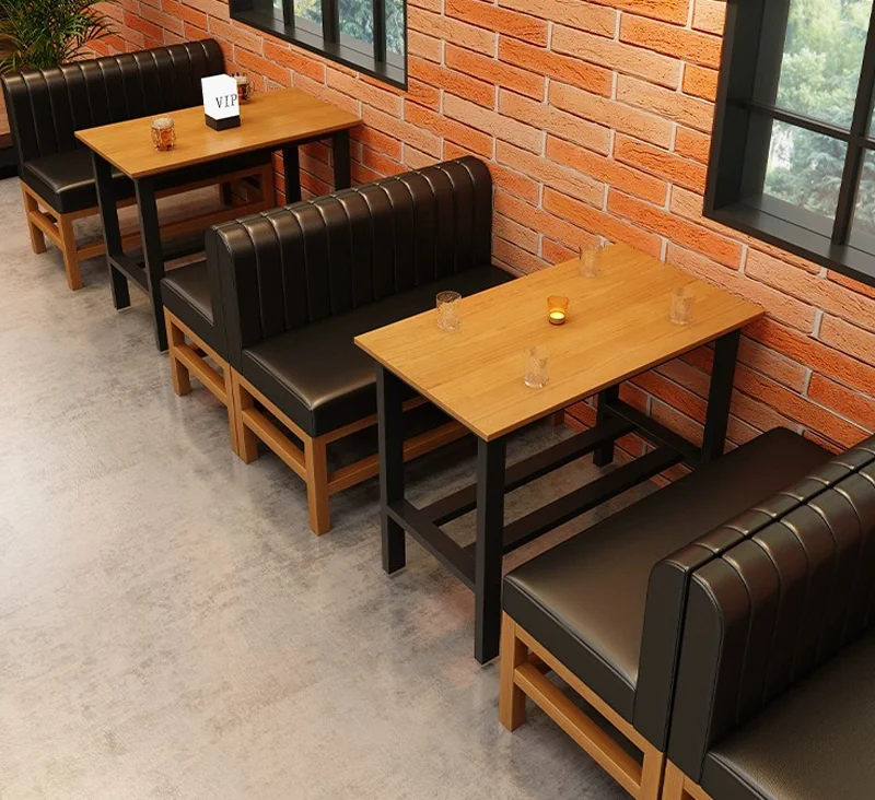 Manufacturer commercial restaurant furniture fast food restaurant cafe restaurant  booth sofa seating  bar chairs and table