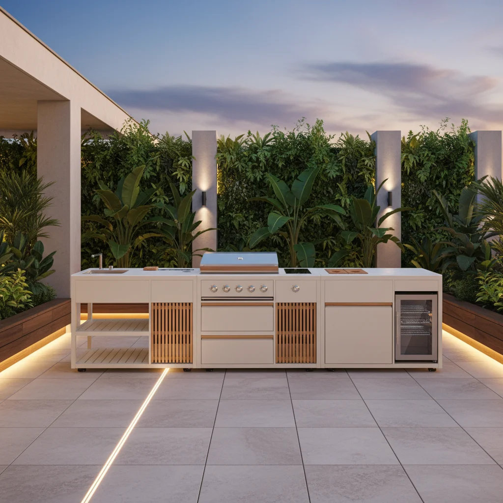 Stainless Steel Outdoor Kitchen Bbq Island with Pizza Oven/fridge/bbq Grill