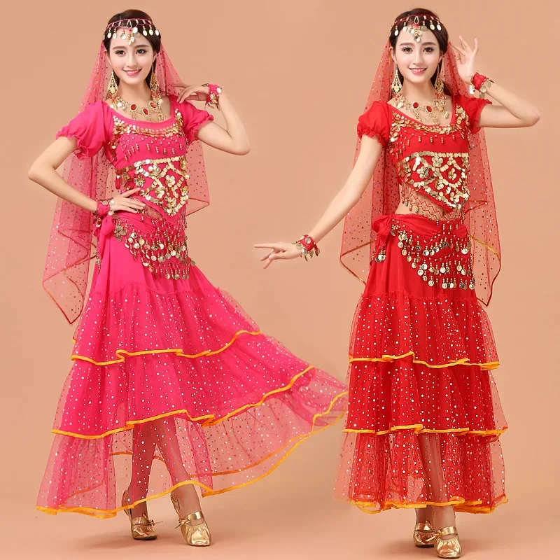 Tenue de spectacle de danse indienne exotique, tenue d'entraînement de danse du ventre sensuelle pour femmes, costume de présentation sur scène de Jazz