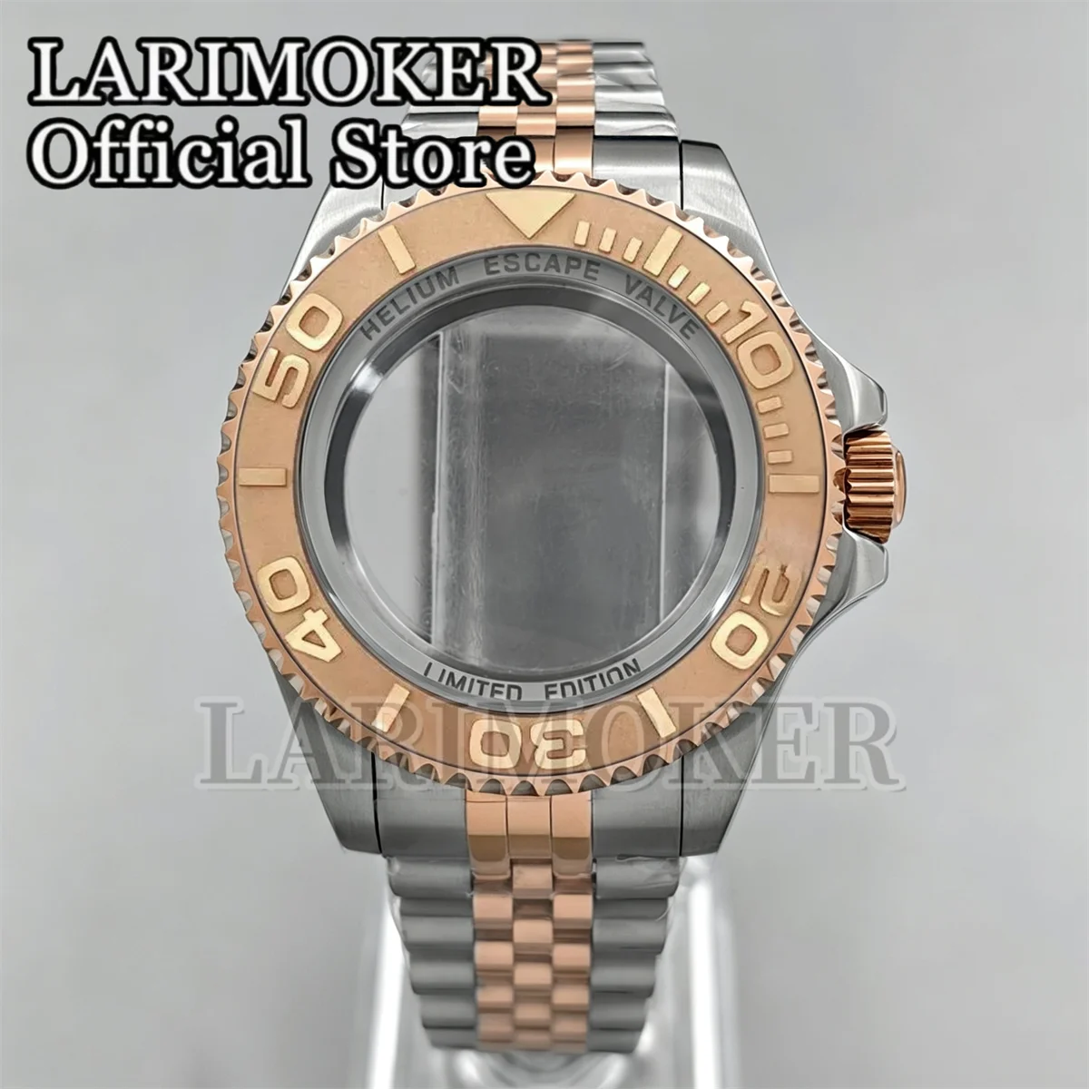 Two Tone Rose Gold Watch Case Jubilee Strap For NH35 NH36 GMT ETA2824 Miyota8215 DG3804 44MM Waterproof Case Sapphire Crystal