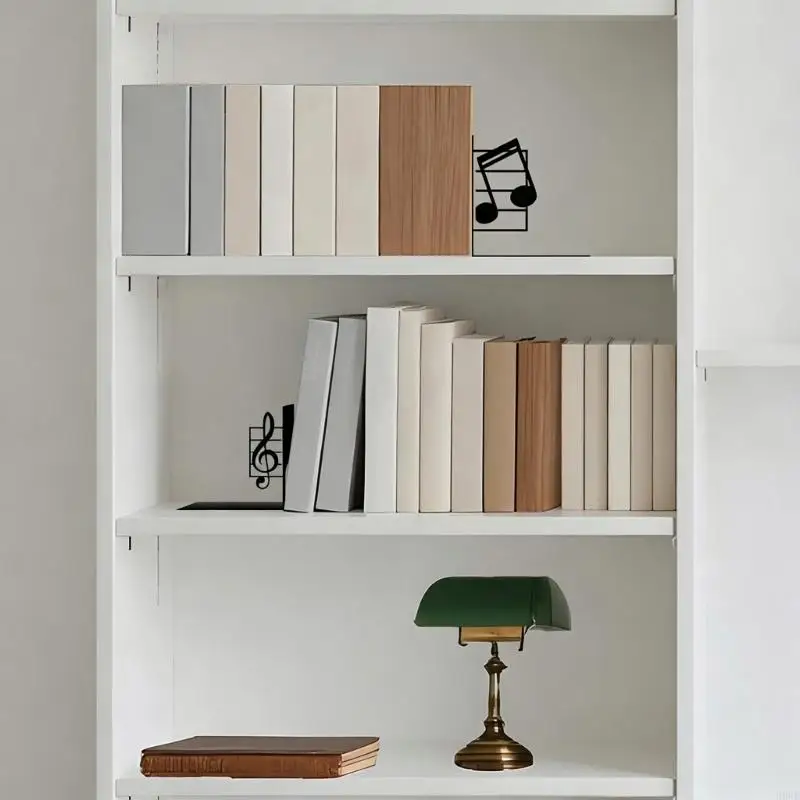 Metal Elegant Bookends Hollow Bookshelfs for Displaying Books, Music Sheets, Books Stand for Display, Book Display Stand H8WD