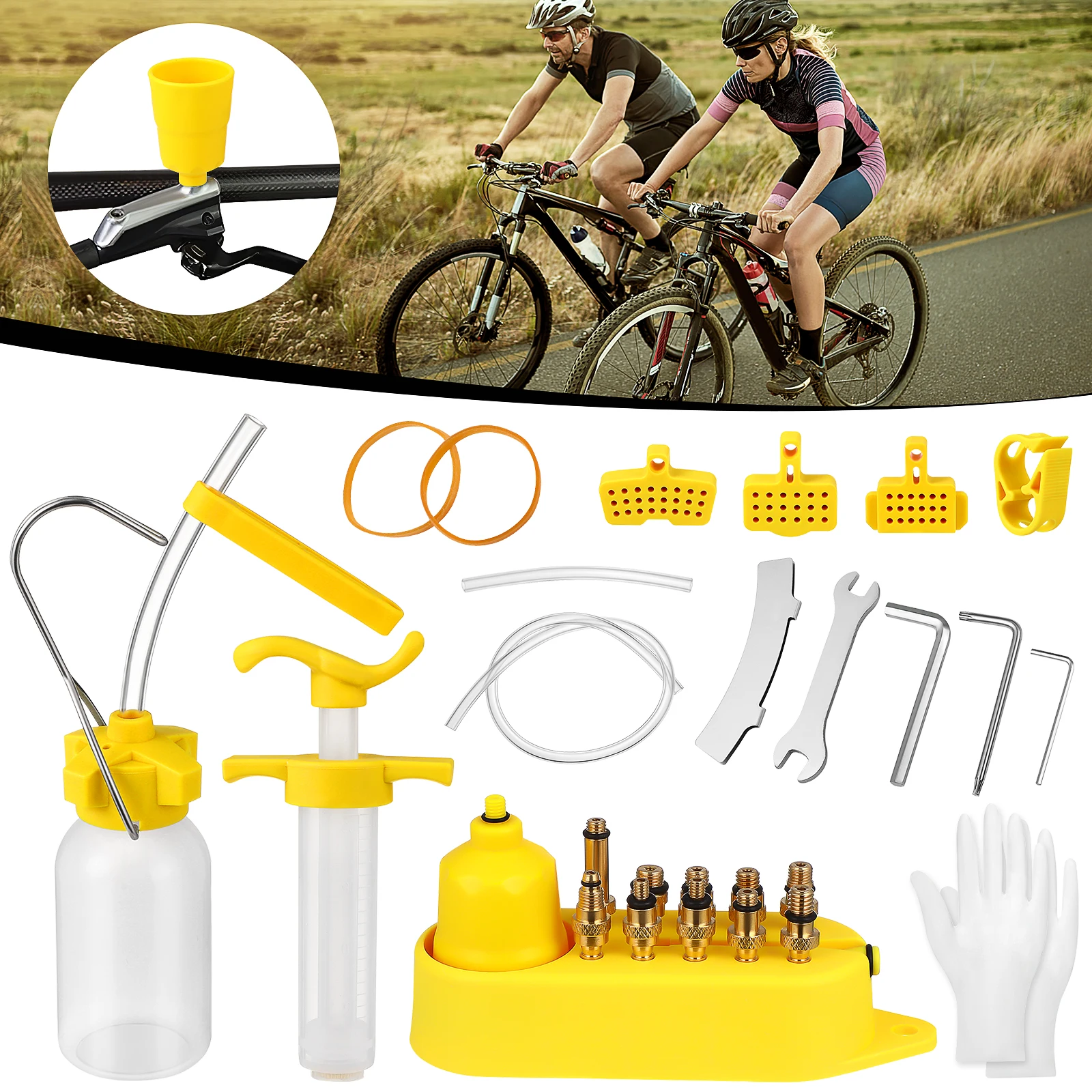 

Oil Pan Change Tool Hydraulic Brake Bleeding Kit Tire for Bike Copper Bicycle Mineral