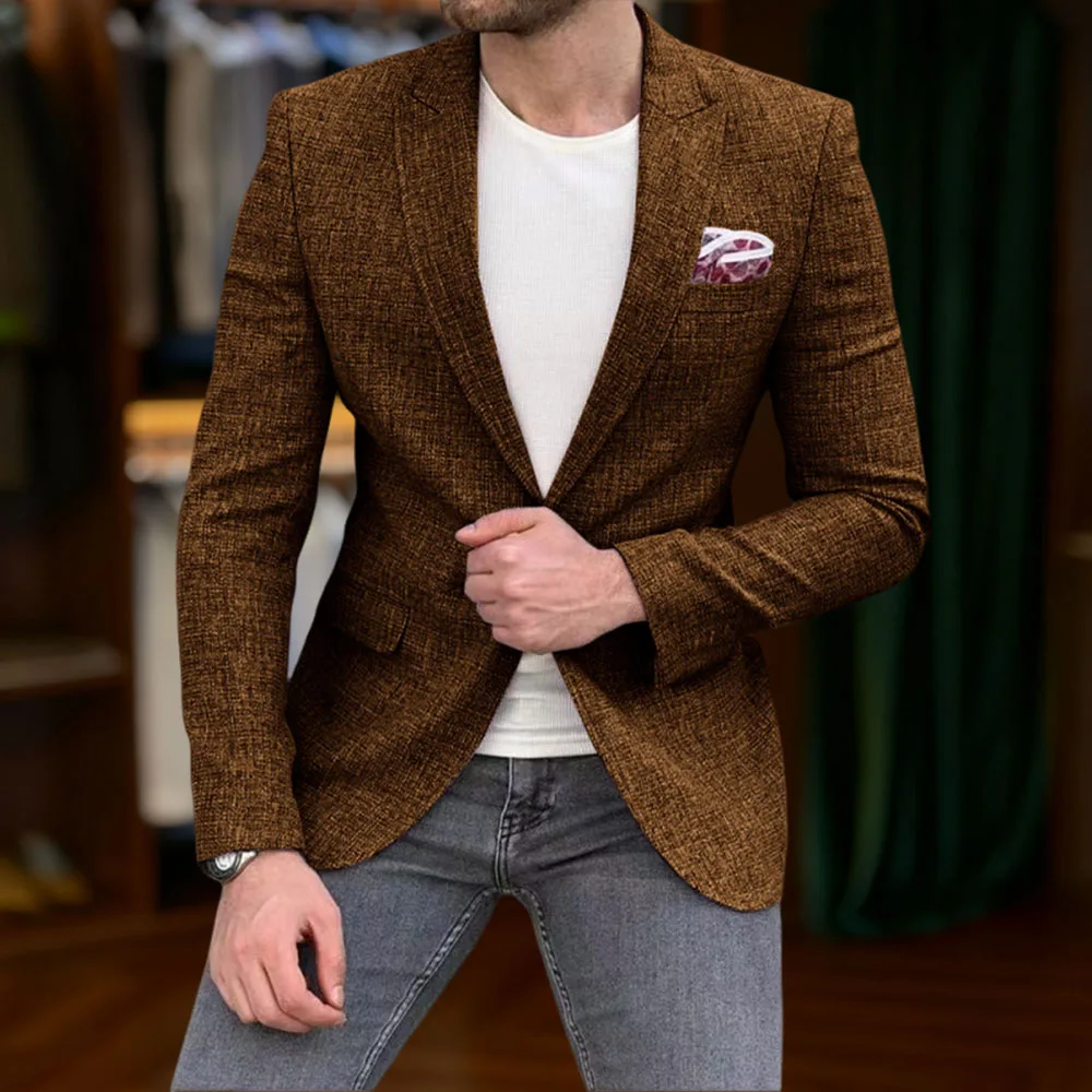 

Autumn Men Casual Sports Blazer Business slim fit short coat Fashionable high quality Cotton Man single breasted suit Jacket