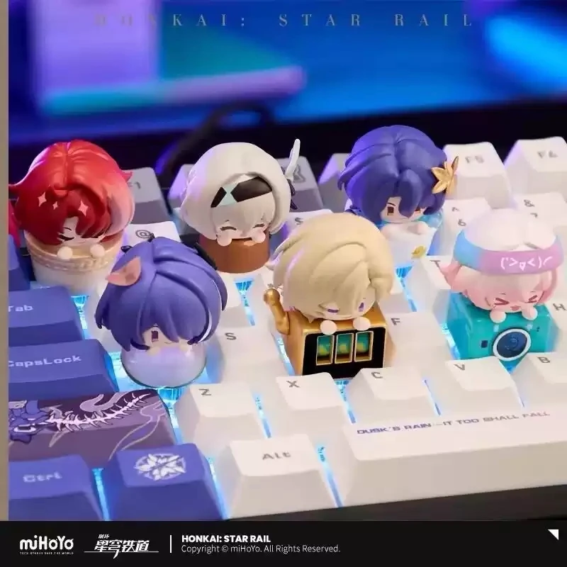 Wan Dian Wu Xian Honkai Star Rail - Serie 2 de Teclas Decorativas para Teclado Mecánico, Figura Sorpresa de Aventurina Firefly