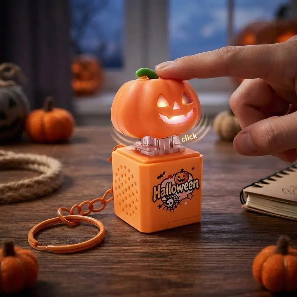 Halloween Pumpkin Fidget Toy Keychain With Sound Ghost Keyboard Clicker Stress Relief Festival Funny Gift Toy