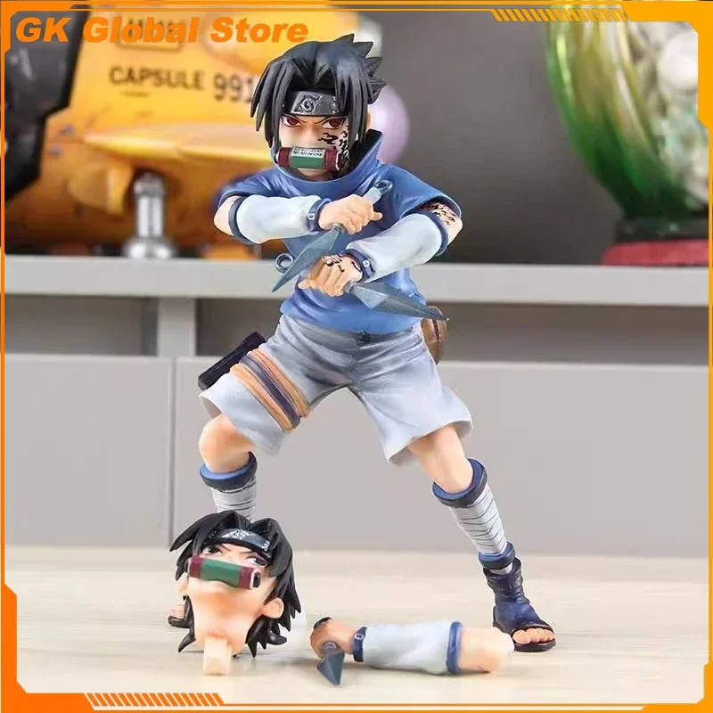 

Naruto 18cm New Anime Figure Uchiha Sasuke Peripheral PVC Model Replaceable Header Statue Desktop Ornaments Birthday Gifts Toys