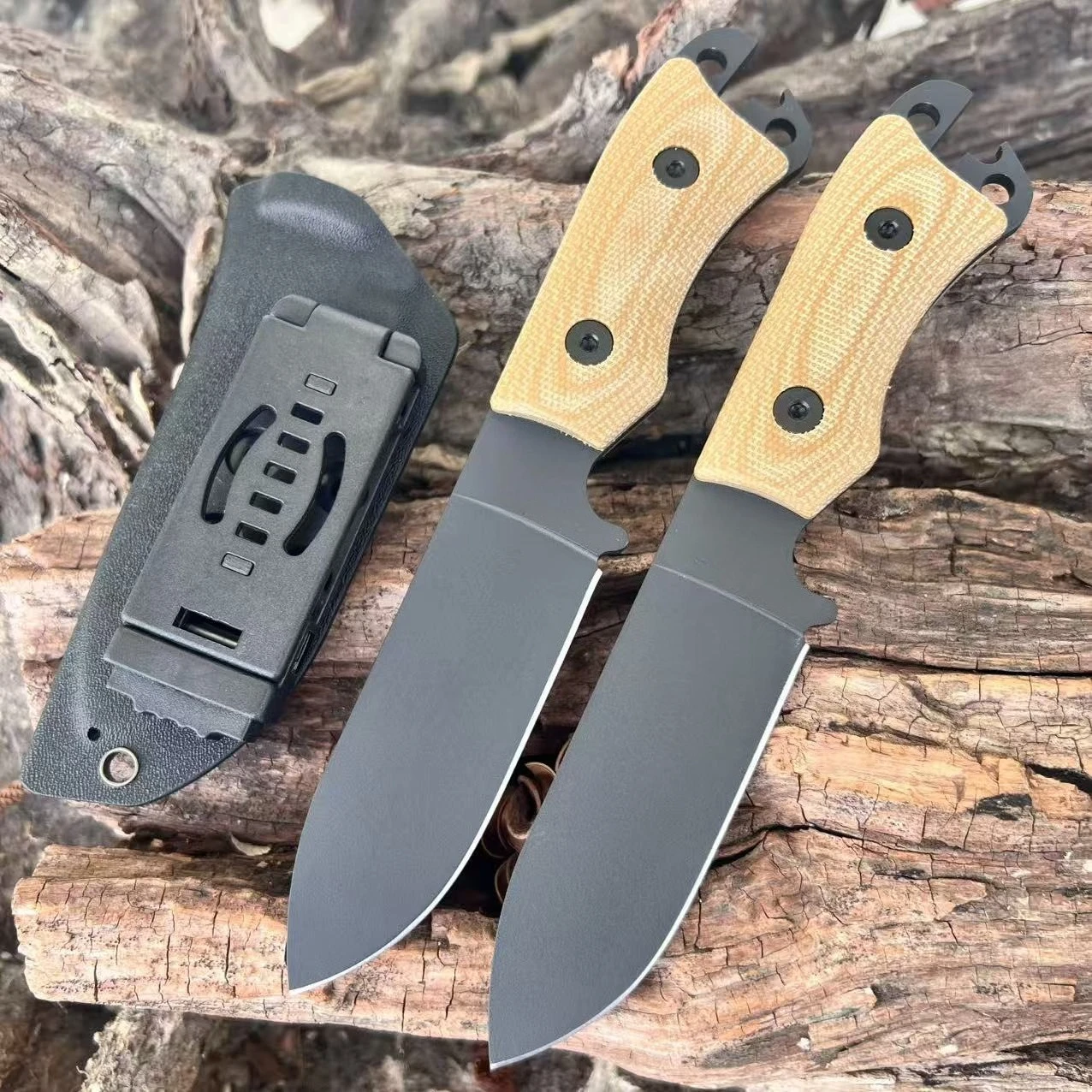 固定刃ナイフ-リネンハンドル-アウトドアレジャー-登山-狩猟-釣り-ユーティリティ-必須装備-ホリデーギフト-ツール