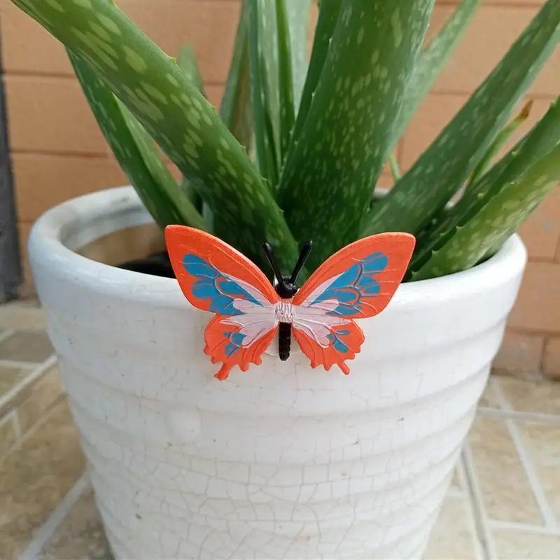 Butterfly Decor Flower Pot Realistic Artificial Butterfly Flower Pot Decorations 6 Pieces Bohemian Fairy Flower Pot Decoration