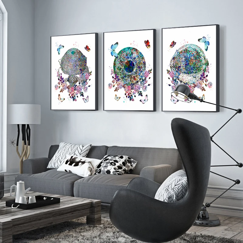 Modern Ophthalmology Eye Anatomy Optician Chart Poster Abstract Wall Art Decorative Paintings Canvas Picture Clinic Office Decor