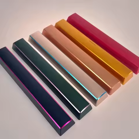 ECHOME Metal Spacebar Keycap 6.25U Custom Point Cherry Artisan Keycaps Aluminum Alloy Silver Gold Key Caps Mechanical Keyboard