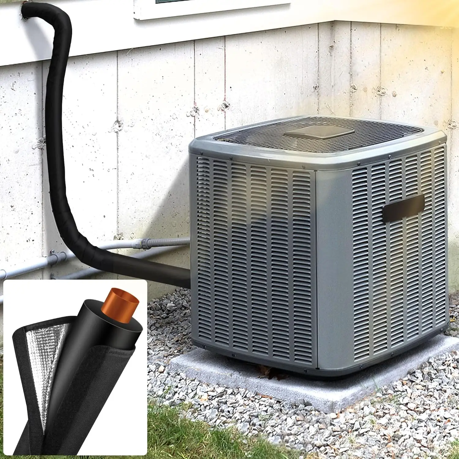 Split Type Air Conditioning Unit Wire Sleeve Insulation Cover Aluminum Foil Insula Air Conditioning Copper Tube Protective Cover