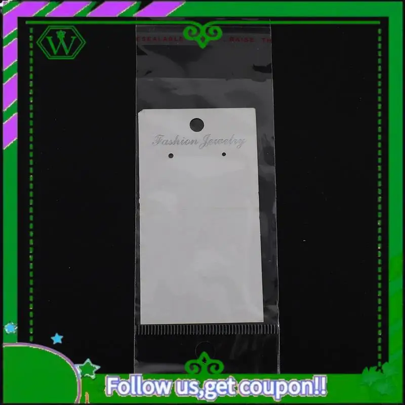 

Latest-Jewellery 400 X White Plain Earring Display Cards & Self Adhesive Bags