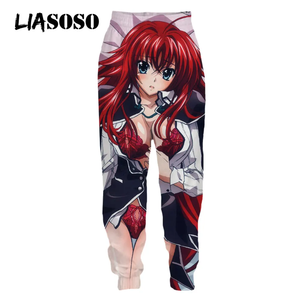 LIASOSO Men\'s Pant Anime High School DxD 3D Print Sexy Bikini Girl Cosplay Men Trousers Sweatpants Streetwear Oversized Pants