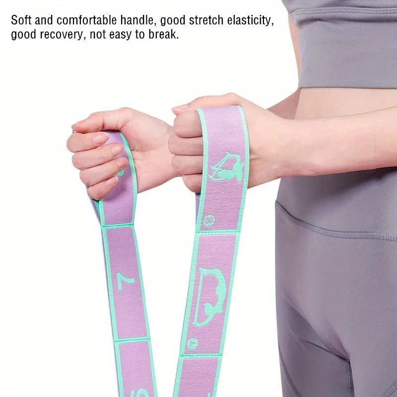 Dance Stretching Band Loop Yoga Stretching Belt Yoga Pilates Fitness Tension Belt Digital Stretch Elastic Band Resistance Band