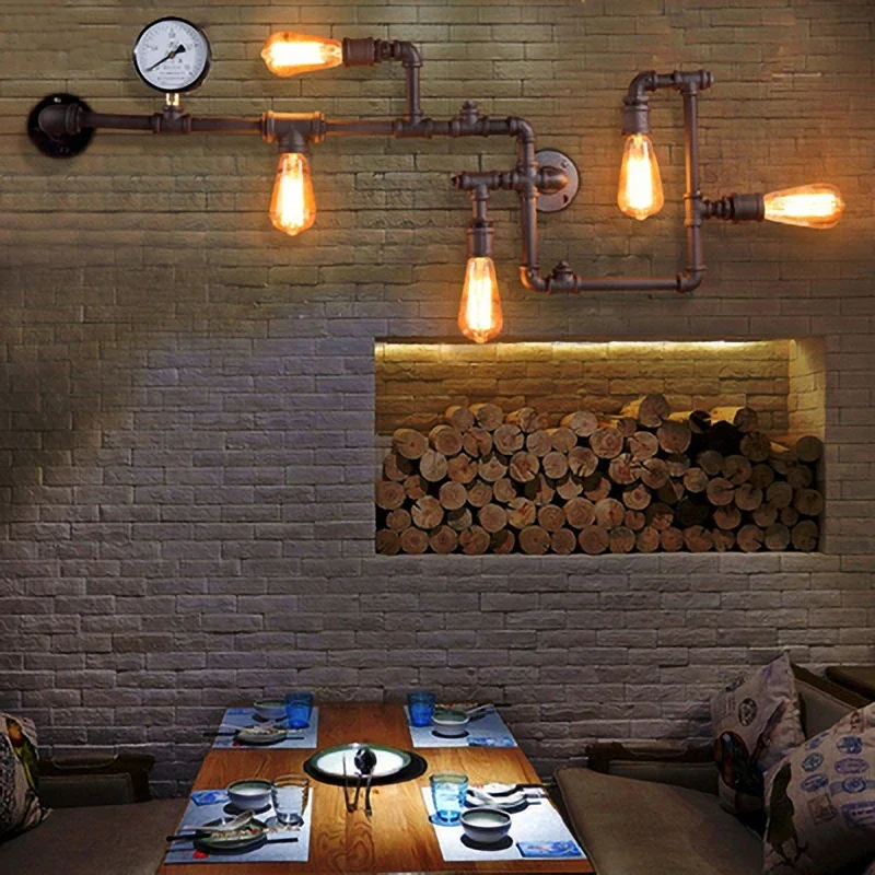 industrial water pipe led lampada de parede vintage para bar cafe casa loft cama sala de estar sala de jantar decoracao 01