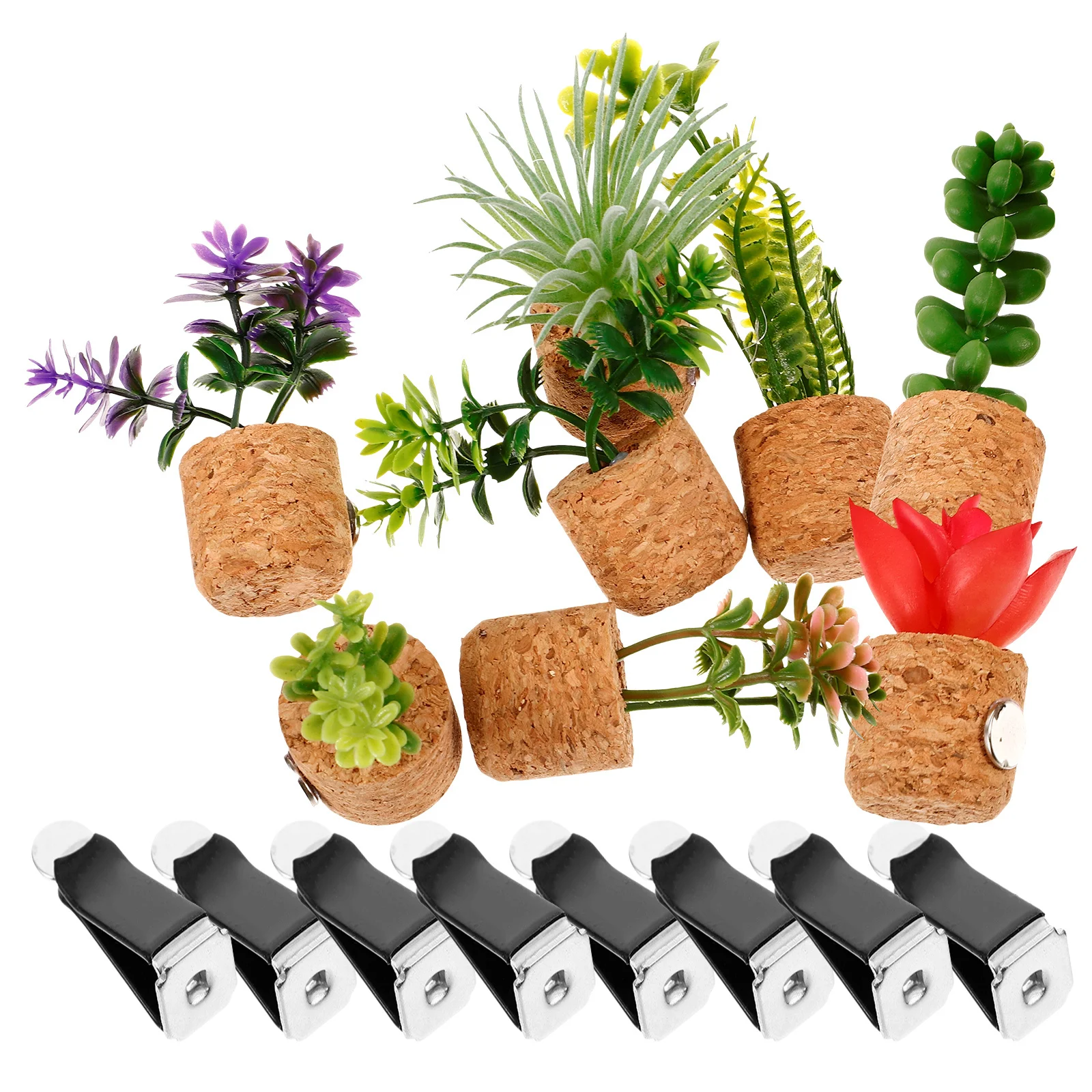 

1Set Plant Fridge Magnets Mini Succulent-Shaped Magnetic Decor for Home Kitchen Office Refrigerator Metal Surfaces
