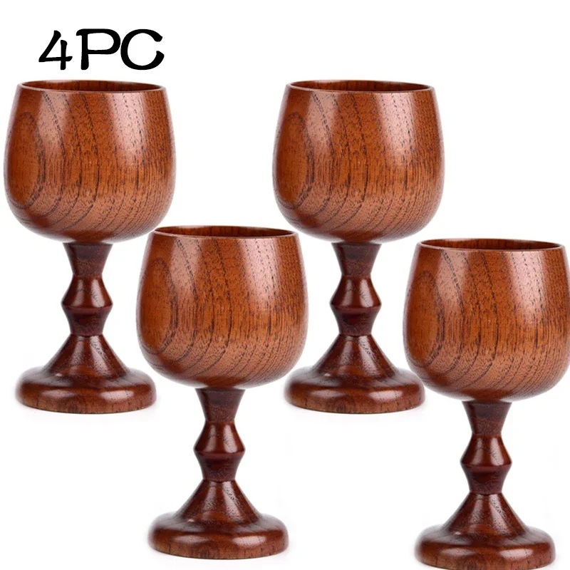 Wooden Wine Cups Handmade Natural Spruce Wood Goblet Cups Beer Tea Coffee Milk Water Cup Kitchen Bar Drinkware for Kitchen